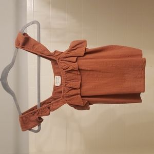 Dark orange/rust ruffle tank top